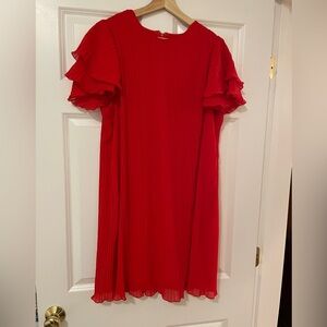 Sam Edelman Red Dress with Flutter Sleeves